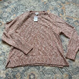 J.Crew Heather sweater in rust and white. New with tags.